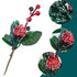 WILLBOND Artificial Christmas Tree Picks Red Berry Pine Picks Spray Berry Branches Holly Pine Flower Pick Berry Pinecones for Christmas Crafts Par...