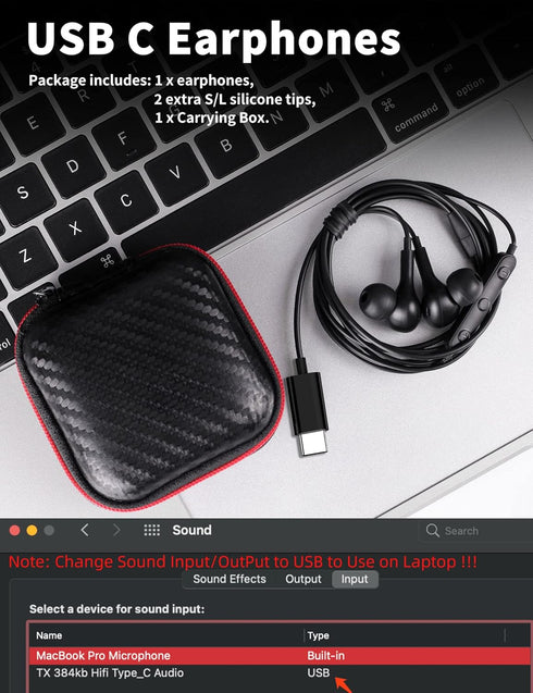 USB C Headphone for Samsung S23 FE S22 S21 S20 A53 A54 Wired Earbuds Magnetic in-Ear Type C Earphone with Microphone Volume Control Bass Stereo No...