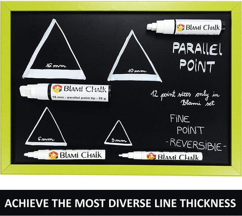 Drawing White Chalk Markers 4 Pack - Reversible Fine and Jumbo Tips 16mm - 10mm - 6mm - 3mm - Chalkboard Pens for Bistro Glass Windows, Office Sch...