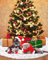 COOLWUFAN 48 Inches Christmas Tree Skirt for Xmas Tree Holiday Party Decoration White Plush Gold Sequin Snowflake (Gold)...