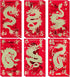 Red Envelopes Chinese New Year Dragon 2024, Lunar New Year of the Dragon Envelope Large Interoffice Envelopes Red Packet Hong Bao with 6 Different...