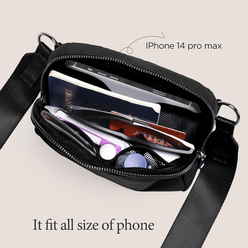 ODODOS Crossbody Bag with Adjustable Strap Small Shoulder Pouch for Workout Running Traveling Hiking...