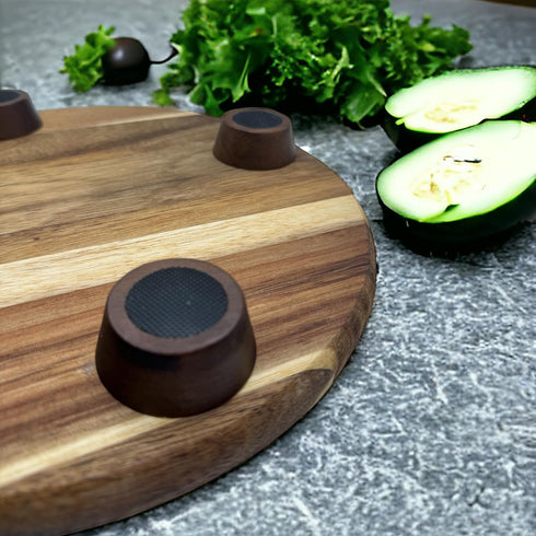 Wooden Cutting Board Feet - Cutting Board Feet Kit - Wood cutting board feet with silicone rubber feet for cutting board - Raised Cutting Board fe...