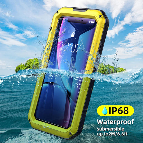 Beasyjoy for iPhone XR Metal Case, Waterproof Heavy Duty Case with Built-in Screen Protector, Full Body Protective Shockproof Tough Rugged Militar...