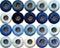 Soft 20colors crochet thread yarn 20 Pack Electric Blue Gradient......