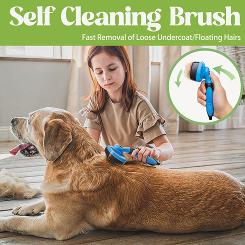 3 PCS Deshedding Dog Brush Grooming Kit for Pet Dogs Cats Poodle Dematting Comb for Removing Tangles and Knots Slicker Cat Matted Fur Cutter Pet H...