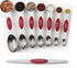 Spring Chef Red Stainless Steel Magnetic Measuring Spoons Set of 8 with Leveler, Dual Sided Nesting Teaspoon & Tablespoon Measuring Spoons, Kitche...