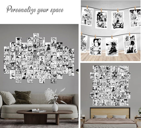 WOONKIT Anime Posters Pack - 50PCS 4X6 INCH MHA Anime Wall Collage Kit for Bedroom Wall, Dorm Decor, Teen Room Aesthetic...