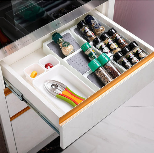 knc Spice Rack Organizer for Drawer, Kitchen Pantry and Counter DrawerStore Spice Bottles Holder for Garlic, Salt, Pepper Spice Jars, Seasonings -...