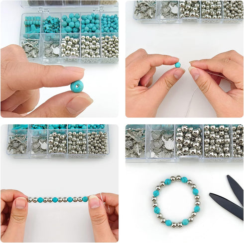 FIRSTMEET Jewelry Making Kit with Wood Cross Round Beads Anti-Gold Spacer for Necklace Bracelet Earrings Making Bead Supplies for Adults and Kids(...