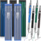 4 Pieces Welder Pencil with 60 Pieces Round Refills Mechanical Pencil Metal Marker Pen for Construction Workers, Metal Work, Welders, Plumbers, Fr...