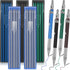 4 Pieces Welder Pencil with 60 Pieces Round Refills Mechanical Pencil Metal Marker Pen for Construction Workers, Metal Work, Welders, Plumbers, Fr...
