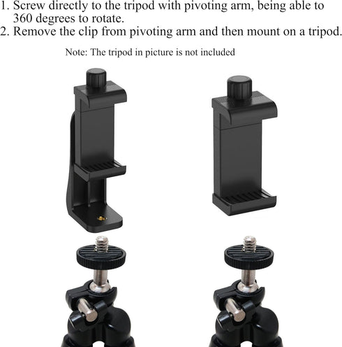 Ailun Tripod Phone Mount Holder Head Standard Screw Adapter Rotatable Digtal Camera Bracket,Compatible for Most Cellphones iPhone......