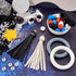 Magibeads 47Pcs Astronauts Airship Star Silicone Focal Beads 15mm Round Beads Big Silicone Rings Crystal Rhinestone Spacers Tassel Pendants Crafts...