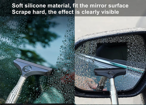 Car Rearview Mirror Wiper 2 Pack Universal Automotive Car Accessories Telescopic Auto Mirror Squeegee Cleaner 98cm Long Handle Portable Car Cleani...