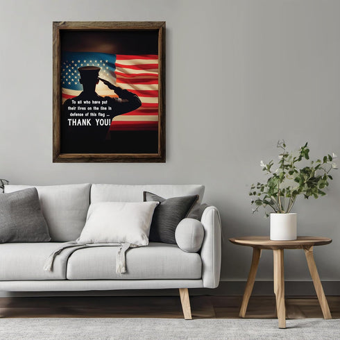 Posterizer 1 pcs-To All Who Have Defended This Flag-thank you-Motivational & Inspirational Art-Gift for Patriots, America Fans-Living Room Bedroom...