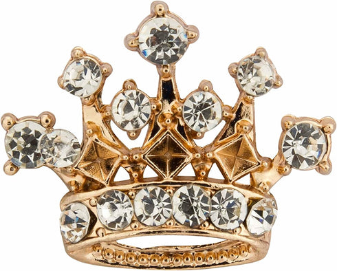 Knighthood Men's Golden Crown With Stone Detailing Lapel Pin/Brooch Golden...