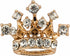Knighthood Men's Golden Crown With Stone Detailing Lapel Pin/Brooch Golden...