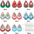 SUNNYCLUE 1 Box DIY 8 Pairs Christmas Faux Leather Earrings 2 Layered Xmas Leather Pendants Faux Leather Teardrop Long Dangle Earrings & Earring H...