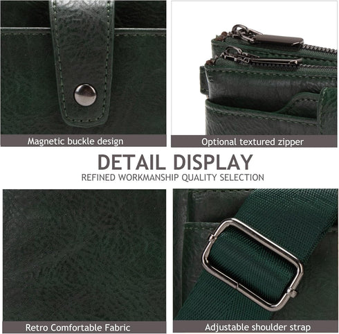 myfriday Womens Vintage Vegan Leather Wristlet Clutch Purse with Zip Around 2 Strap & Detchable Card Holder...