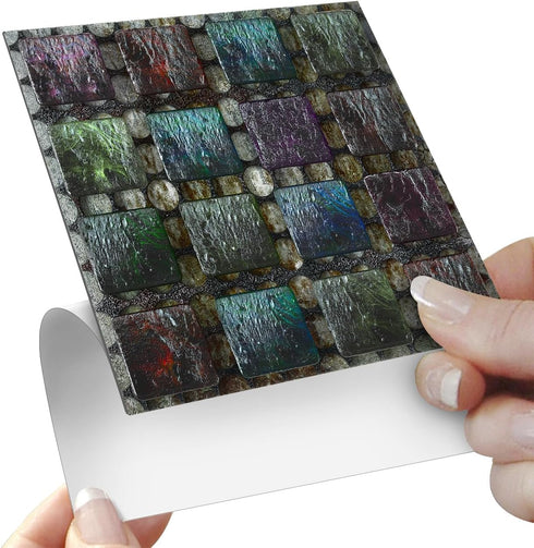 25Pcs Peel&Stick Mosaic Wall Tile Transfers for Home Decor, 4x4inch Self-Adhesive Waterproof Vinyl Splashback Sticker Tile Decal for Kitchen Bathr...