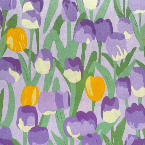 Light Purple Floral Fat Quarters Fabric Bundles,Pattern with Bees and Chamomile Daisy Flowers in Lavender Background, Quilting Fabric for DIY Hand...