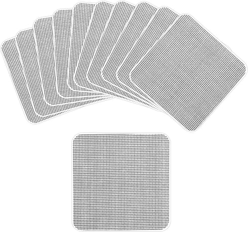 10pcs Window Screen Repair Patches, 4x4 Inch Strong Self Adhesive Screen Window Mesh Repair Kit Window Mesh Repair Tape for Repairing Screen Porch...