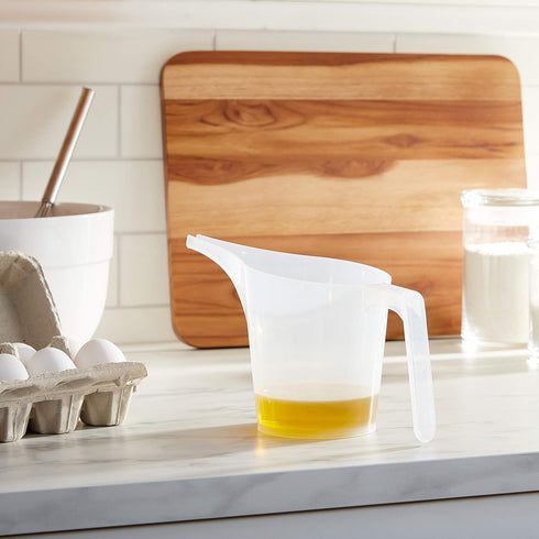 Fox Run Easy Pour Measuring Cup with Funnel Spout, 3.5, Clear Plastic...