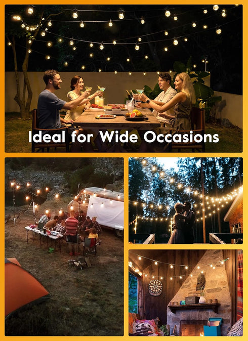G40 Led Replacement Light Bulbs 1W Shatterproof Globe Bulb fits E12 Candelabra Screw Base, 1.5 Inch Dimmable Light Bulbs for Indoor Outdoor String...