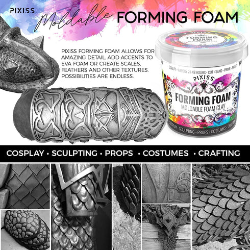 Foam Clay Sculpting Foam for Cosplay (300 Gram Beige), 14 Sculpting Tools, Craft Knife with Extra Blades and Sculpting Points, Soft Air Dry Moldab...