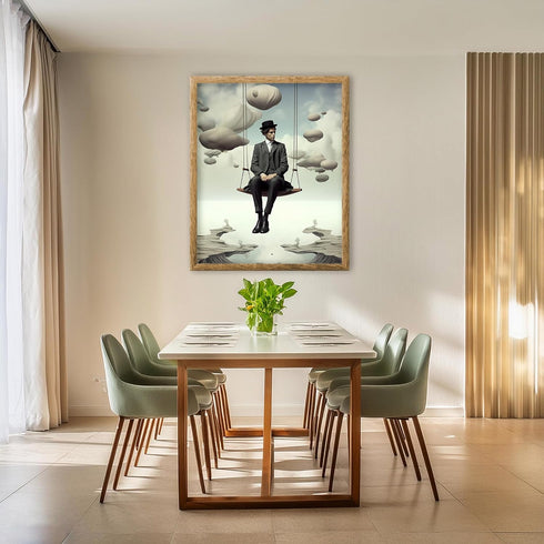 Posterizer 1 pcs-Swinging among Unique Cloud Shapes-Abstract & Modern Art-Fantasy & Fiction Art-Gift for Art Lovers-Decor for Home & Office- UNFRA...