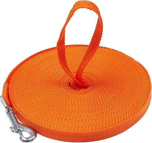 Downtown Pet Supply - Long Dog Leash - Dog Training Leash - Recall & Obedience Dog Training Tools - Nylon - 50 ft - Orange Dog Leash...
