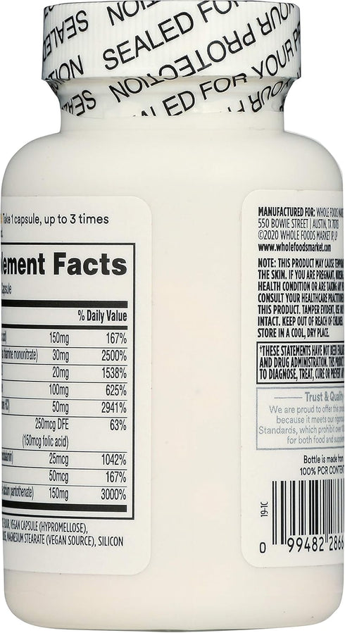365 by Whole Foods Market, Vitamin B Stress Complex with Vitamin C, 60 Veg Capsules...
