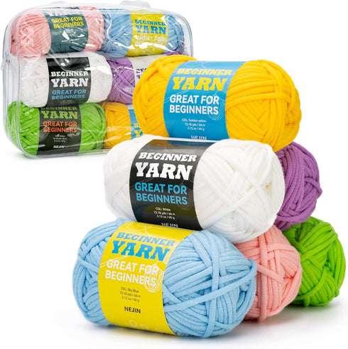 6x60g Yarn for Crocheting and Knitting; 6x66M Cotton Yarn for Crocheting and Knitting with Easy-to-See Stitches; Worsted-Weight Medium #4;Cotton-N...