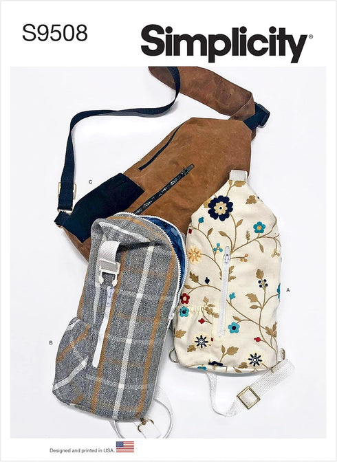 Simplicity Cross-Body Bag Sewing Pattern Kit, Code S9508, Two Sizes, Multicolor...