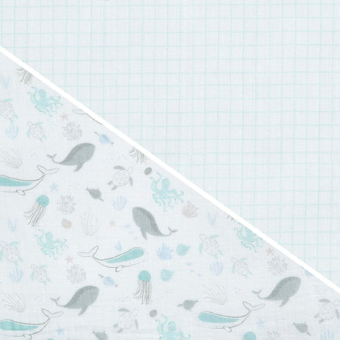 Delta Children 100% Cotton Muslin Baby Receiving Blankets for Girls and Boys – 47x47 Inches (Pack of 2), Sea Life...