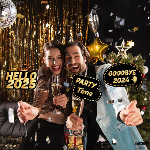 KatchOn, New Years Eve Photo Booth Props 2025 - New Year Photo Booth Props 2025 | New Years Eve Party Supplies 2025 | Happy New Year Decorations 2...