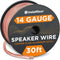 InstallGear 14 Gauge Wire AWG Speaker Wire (30ft - Clear) | Speaker Cable for Car Speakers Stereos, Home Theater Speakers, Surround Sound, Radio, ...