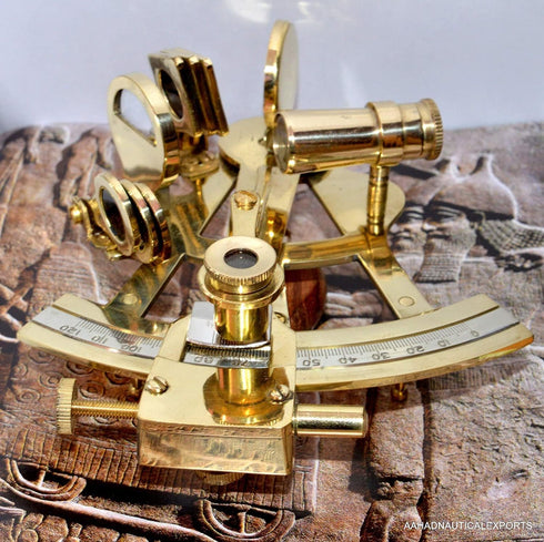Humaira Nautical 4" Solid Brass Sextant Nautical Working Instrument Astrolabe Ships Maritime Gift...