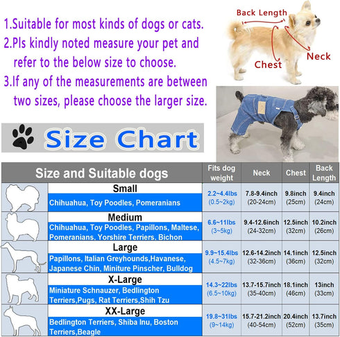 Dog Shirts Clothes Dog Denim Overalls, Fashion Pet Jean Overalls Apparel, Comfortable Puppy Costumes for Small Medium Dogs&Cat, Dog Denim Shirts, ...