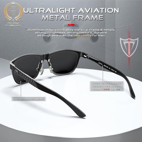 ATTCL Men's Retro Metal Frame Driving Polarized Sunglasses For Men Sun glasses...