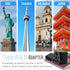 Europe to US Plug Adapter EU/UK/AU/in/CN/JP/Asia/Italy/Brazil to USA (Type A & B) American Travel Adapter and Converter, Wall Outlet Power Charger...