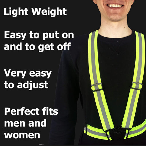 Safety Straps Reflective Vest for Running Hi Vis Suspenders Reflective for Men Women Safety Vests Strap Fully Adjustable...