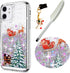 Xmas Case for iPhone 11 Case iPhone 11 Christmas Phone Case Glitter Sparkle Liquid Floating Case Shockproof Clear Soft TPU Bumper Case Xmas Santa ...