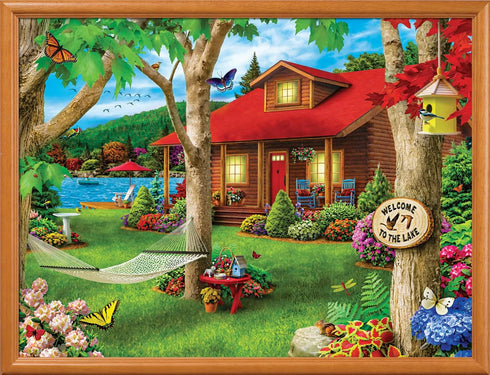 Masterpieces 750 Piece Jigsaw Puzzle for Adults and Family - Lakeside Retreat - 18"x24"...