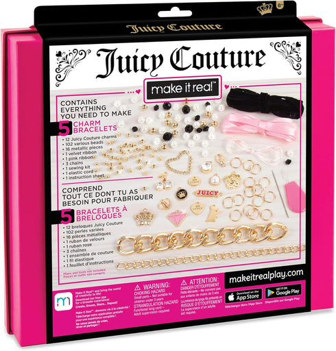 Make It Real: Juicy Coture Chains & Charms, DIY Bracelet Kit, includes 12 Juicy Coture Charms, Makes Up to 5 Bracelets, Helps Young Girls Develop ...