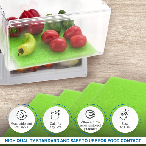 Dualplex® Fruit & Veggie Life Extender Liner for Fridge Refrigerator Drawers, 13 x 10.5 Inches (4 Pack) – Extends The Life of Your Produce & Preve...