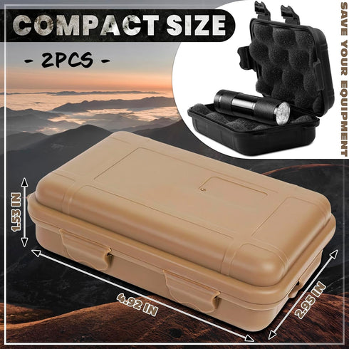 The Little Green Change 2Pcs Waterproof Storage Case with Foam - Plastic Waterproof Box for Camera Foam Box Waterproof Storage Containers Camera C...
