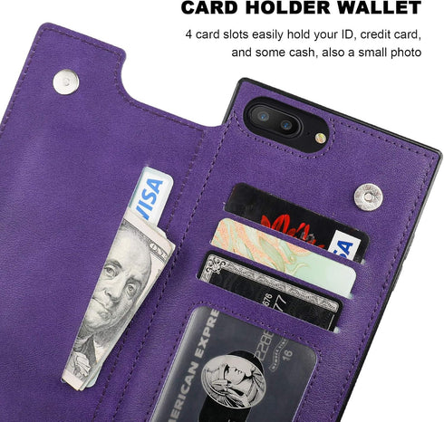 Bocasal Crossbody Wallet Case for iPhone 7 Plus/8 Plus Credit Card Holder PU Leather Kickstand Shockproof Detachable Cross Body Strap Lanyard Magn...