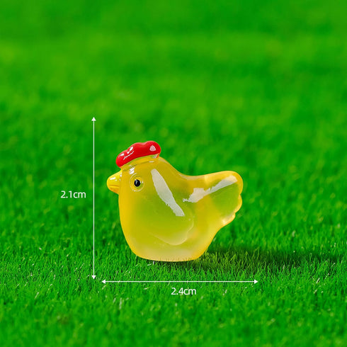 30PCS Luminous Mini Resin Chicken Glow in The Dark Tiny Chicken Figurines Animals Decoration Micro Garden Landscape Aquarium Dollhouse Ornament Ac...